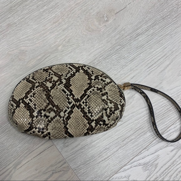Python Vegan Leather Purse Tote Clutch Travel Bag Three Piece Set Snakeskin NWT - Picture 4 of 8